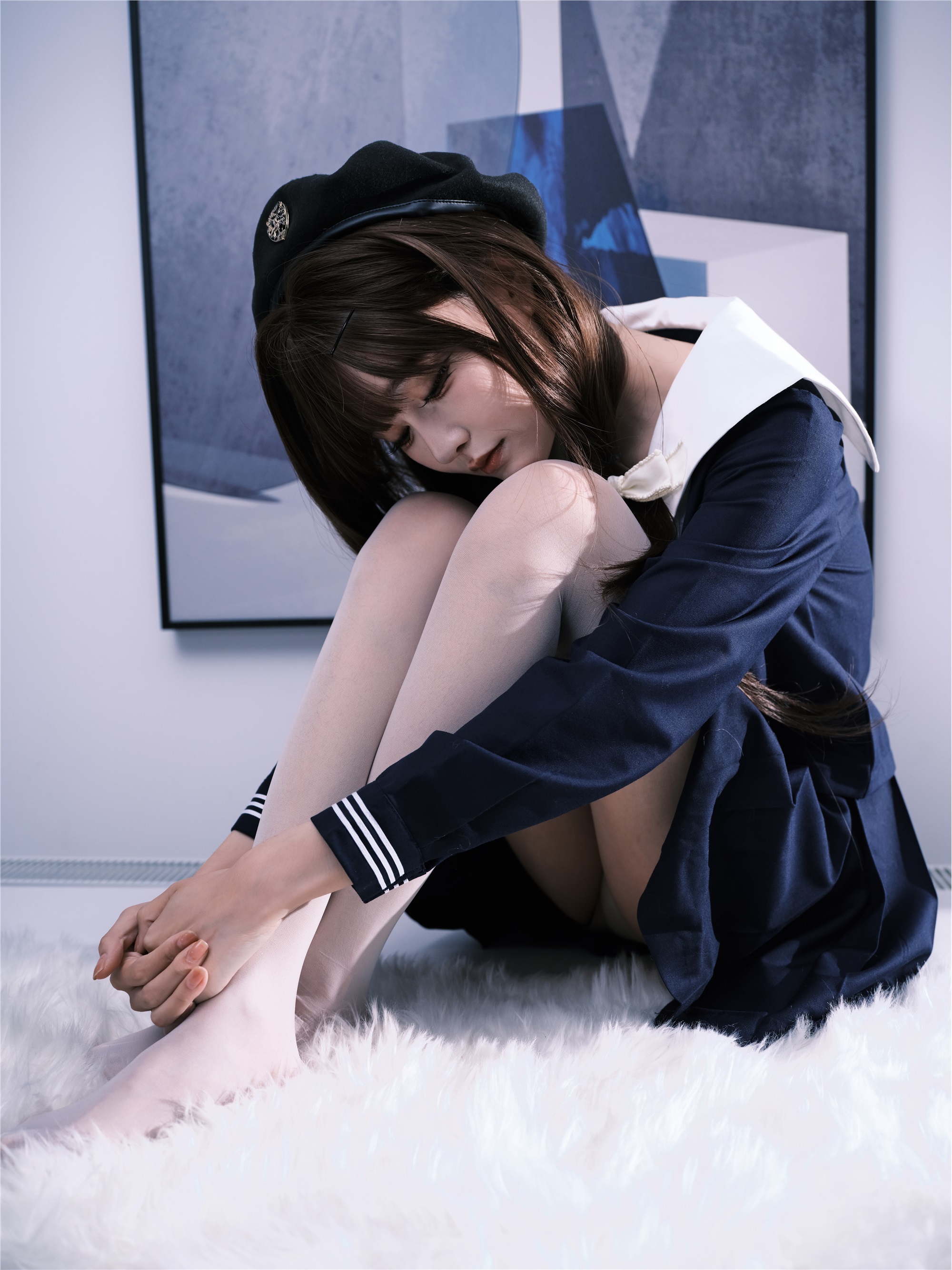 YITUYU艺图语 2025.02.02 女水手的假日 深蓝白丝版 孟程程